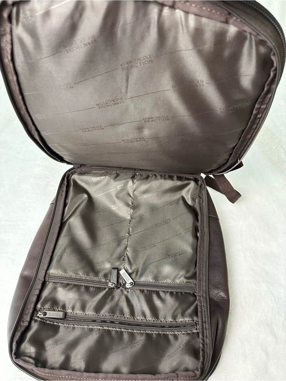 Kenneth Cole Reaction Full Grain Leather 16” Laptop Tablet Travel Backpack